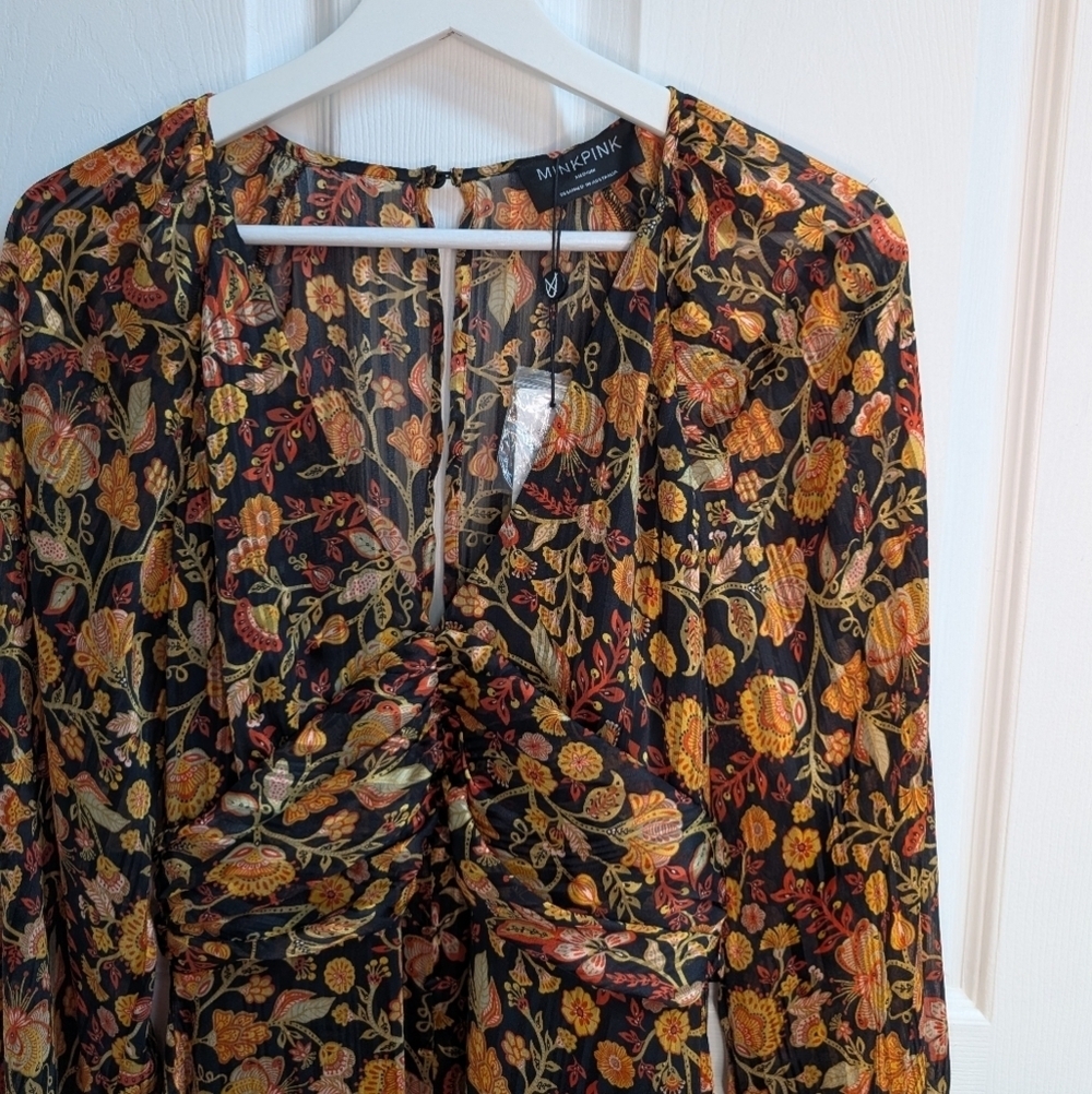 MINKPINK Foral Long Sleeve Dress